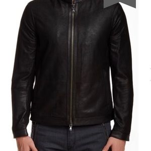 John Varvatos men’s leather racer jacket size L